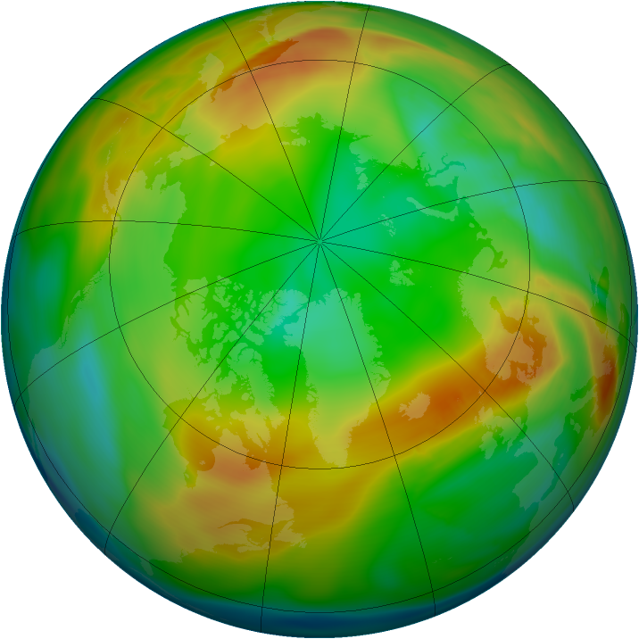 Arctic ozone map for 20 January 2005